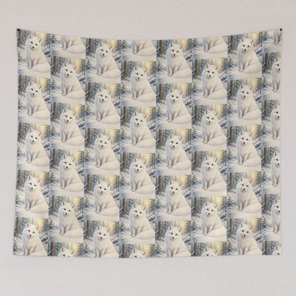 Item preview, White Fox Winter Birthday Watercolour designed and sold by inspired-works.