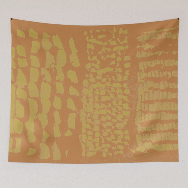 Item preview, Three Grains Textured Monoprint - Rust + Saffron designed and sold by Irene Estelle.