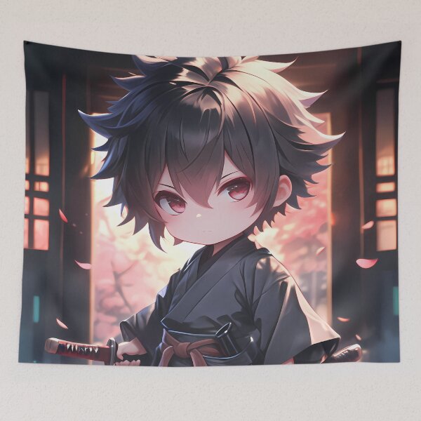 Item preview, Nobuchika Ginoza Psycho Pass Chibi Cherry Blossom Sunset designed and sold by TanglenRabbit.