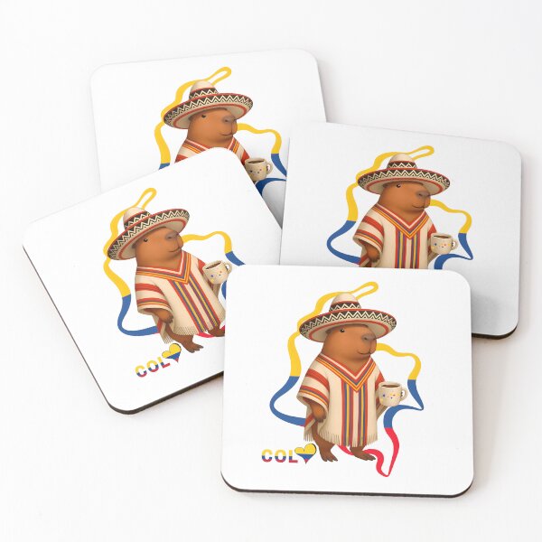Item preview, Tender Capybara with Poncho Loves Colombian Coffee designed and sold by ArtMochis.