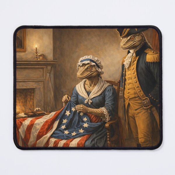 Item preview, Betsy Ross Sewing the Flag Parody – Lizard People American History Art – Funny Founding Fathers Illustration designed and sold by DiamondSkyShirt.