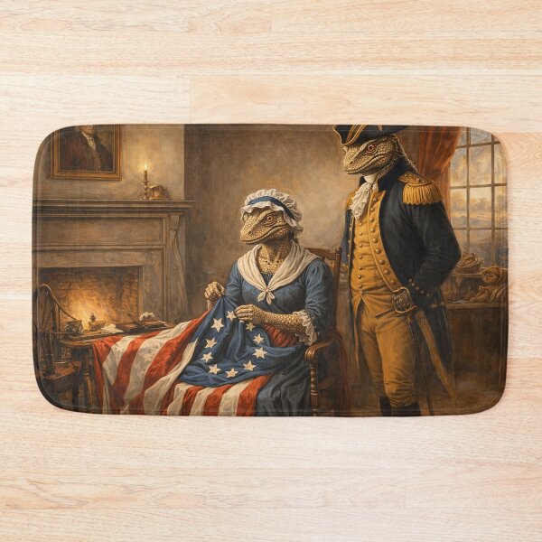 Item preview, Betsy Ross Sewing the Flag Parody – Lizard People American History Art – Funny Founding Fathers Illustration designed and sold by DiamondSkyShirt.
