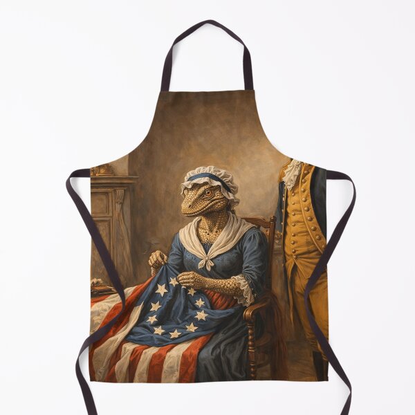 Item preview, Betsy Ross Sewing the Flag Parody – Lizard People American History Art – Funny Founding Fathers Illustration designed and sold by DiamondSkyShirt.