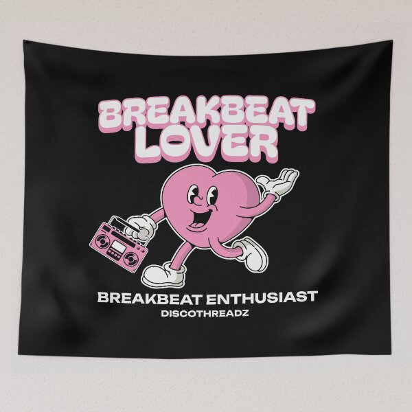 Item preview, BREAKBEAT - Breaks Lover Heart (White) designed and sold by Discothreadz.