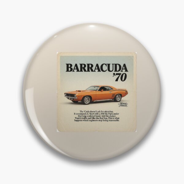Item preview, 1970 Plymouth Barracuda Vintage Ad Style Muscle Car Art designed and sold by TheArtOfCar.