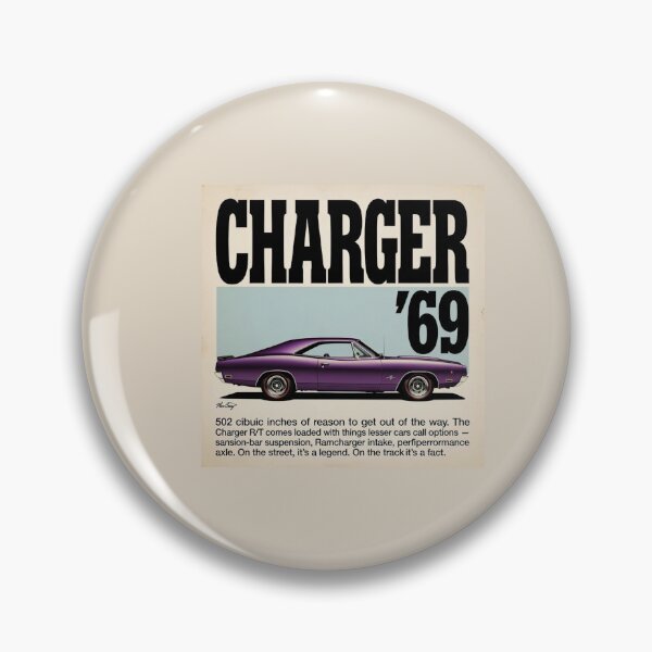 Item preview, 1969 Charger Purple Vintage Ad Style Muscle Car Art designed and sold by TheArtOfCar.