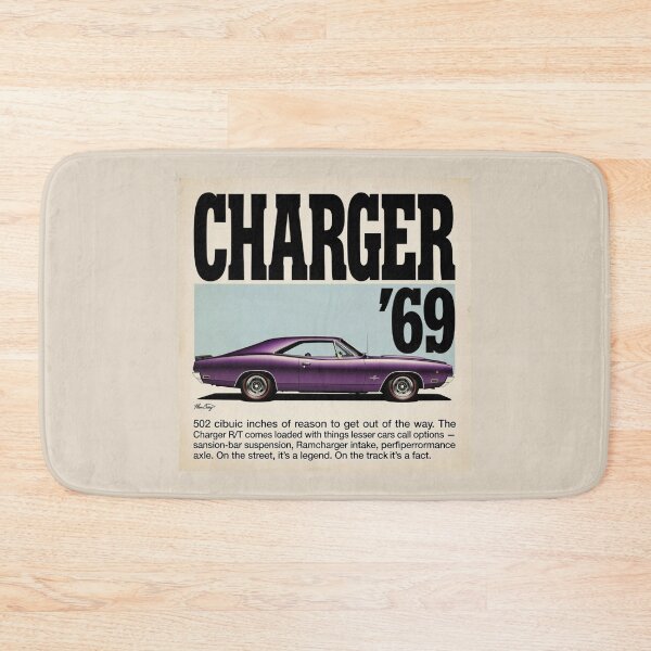 Item preview, 1969 Charger Purple Vintage Ad Style Muscle Car Art designed and sold by TheArtOfCar.