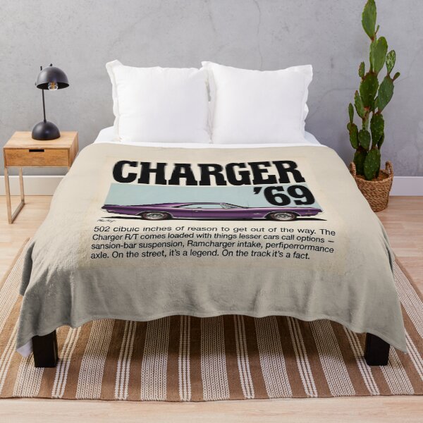Item preview, 1969 Charger Purple Vintage Ad Style Muscle Car Art designed and sold by TheArtOfCar.