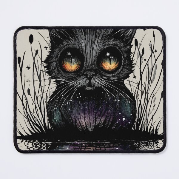 Item preview, Night Familiar Black Cat Galaxy Illustration designed and sold by DonaldWaltersxx.