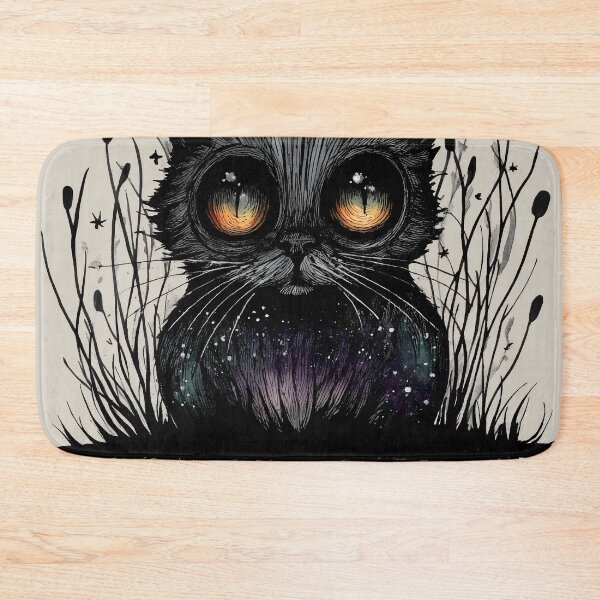 Item preview, Night Familiar  Black Cat Galaxy Illustration designed and sold by DonaldWaltersxx.