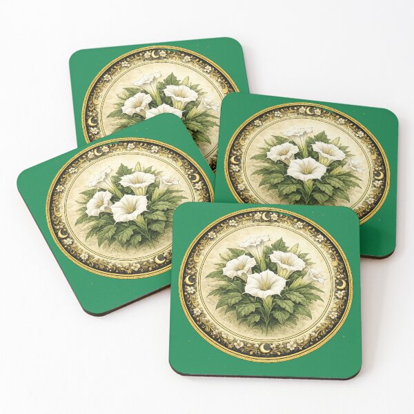 Item preview, Datura Moonlight – Night Bloom Botanical Circle Design designed and sold by TheJoyfulPen.
