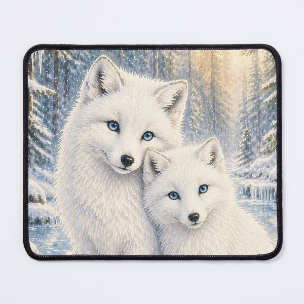 Item preview, White Fox Pair Winter Birthday Watercolour designed and sold by inspired-works.