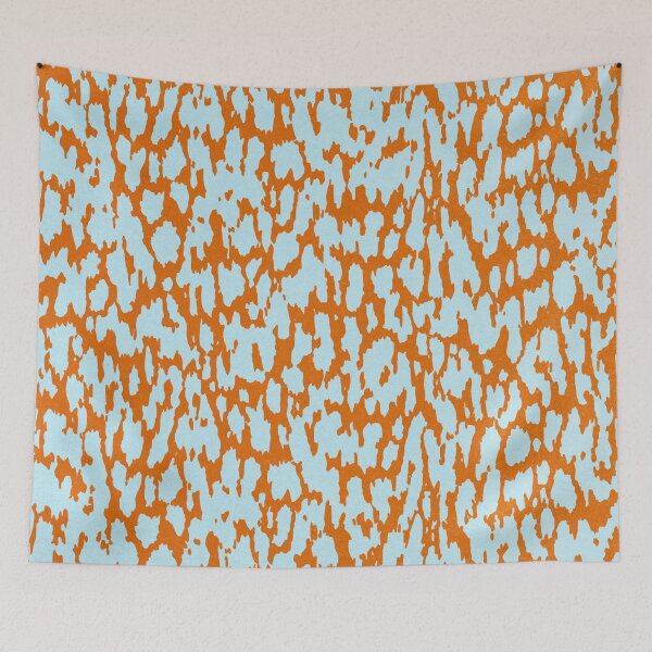 Artikelvorschau, Abstraktes Tierdruckmuster in Orange und Blau, modern entworfen und verkauft von trajeado14.