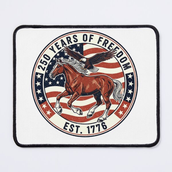 Item preview, 250 Years of Freedom, Vintage Americana Western Eagle Horse USA 1776 2026 designed and sold by sawczy-shop.