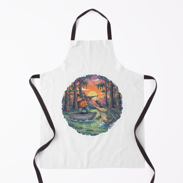 Item preview, Gator Hunter Swamp Action Adventure Retro Wilderness Art designed and sold by SasquatchTrail.