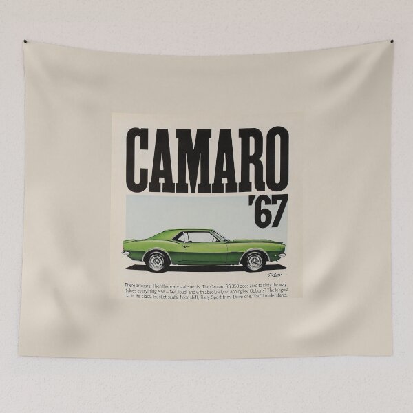 Item preview, 1967 Camaro Rally Sport Vintage Ad Style Muscle Car Art designed and sold by TheArtOfCar.