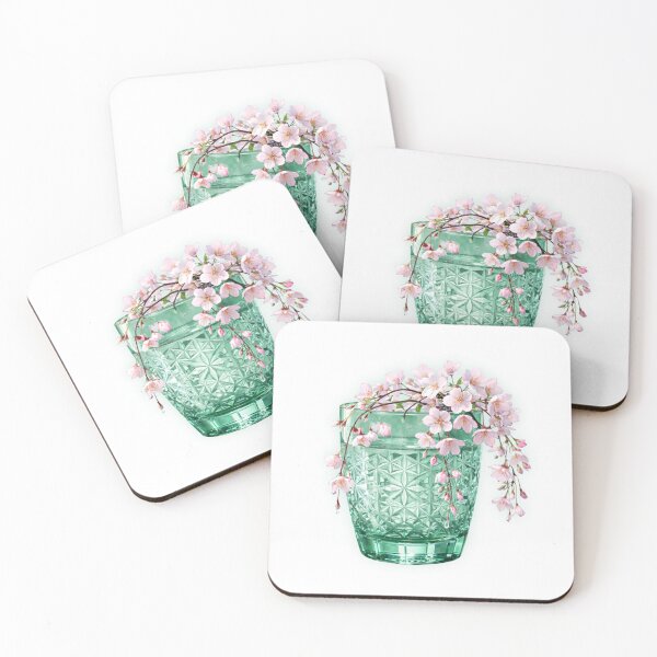 Item preview, Edo Kiriko Glass Specimen: Jade Cherry Blossoms — 翡翠桜 designed and sold by NYAO-YUUKI.