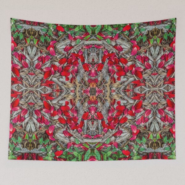 Item preview, Red Flower Petal Mandala – Nature Symmetry Botanical Pattern Art designed and sold by aadventures.