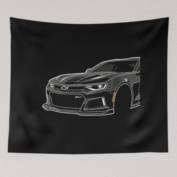 Item preview, Camaro ZL1 Black Vector Muscle Car Front Clip Art designed and sold by TheArtOfCar.