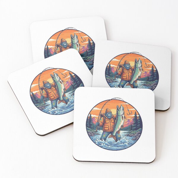 Item preview, Fisherman Trophy Pike Catch Retro Wilderness Adventure Art designed and sold by SasquatchTrail.
