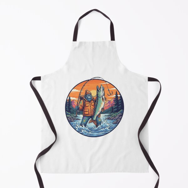 Item preview, Fisherman Trophy Pike Catch Retro Wilderness Adventure Art designed and sold by SasquatchTrail.