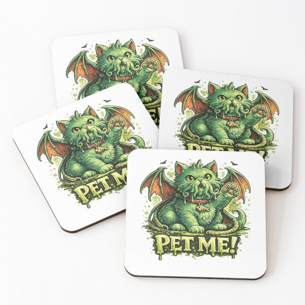 Item preview, Funny Cthulhu Cat Pet Me Illustration designed and sold by Stickers  Designer.