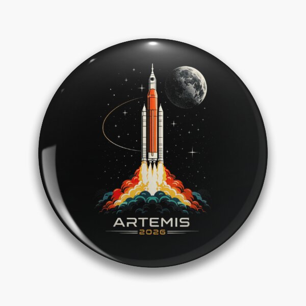 Item preview, Artemis 2026 Vintage Rocket Launch Moon Mission Retro Space Classic T-Shirt designed and sold by kittens2doggy.