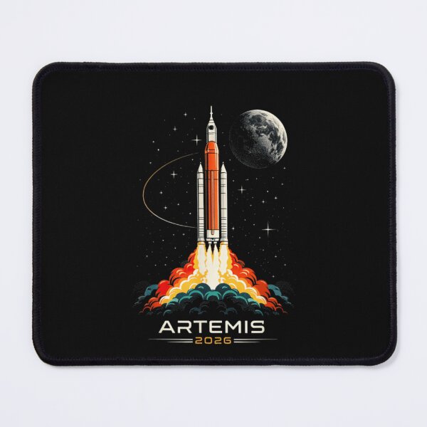 Item preview, Artemis 2026 Vintage Rocket Launch Moon Mission Retro Space Classic T-Shirt designed and sold by kittens2doggy.