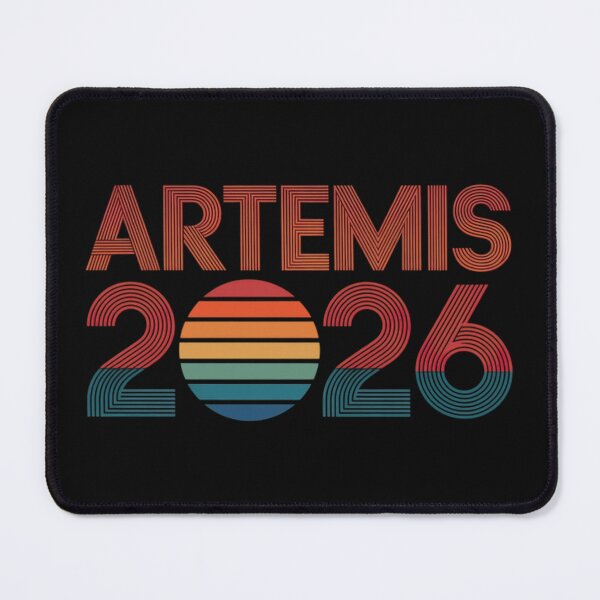 Item preview, Artemis 2026 Retro Sunset Typography Space Mission Classic T-Shirt designed and sold by kittens2doggy.