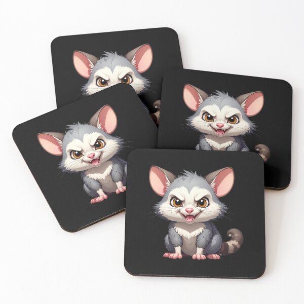 Item preview, Grumpy Cute Opossum – Sassy Angry Possum Cartoon designed and sold by TripleMoonCrafts.