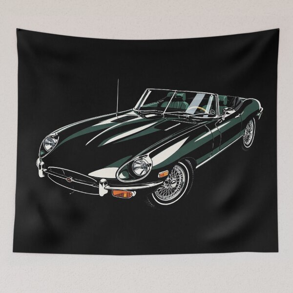 Item preview, 1966 Jaguar E-Type Roadster – Timeless British Classic in Deep Green T-Shirt designed and sold by Stinky Lincy's Apparel Company.