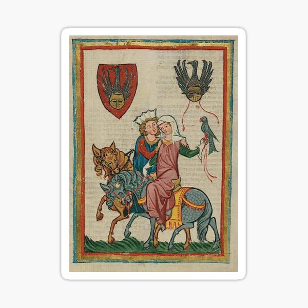Medieval chivalry and love Sticker