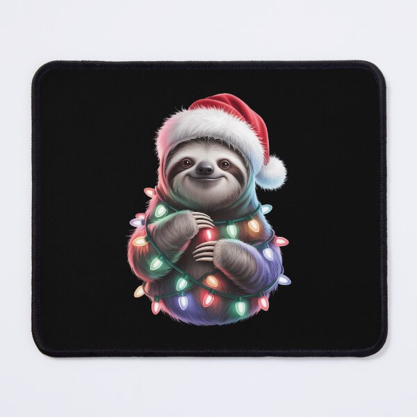 Item preview, Sloth Christmas Lights Santa Hat Merry Xmas designed and sold by PunkNation-Arts.