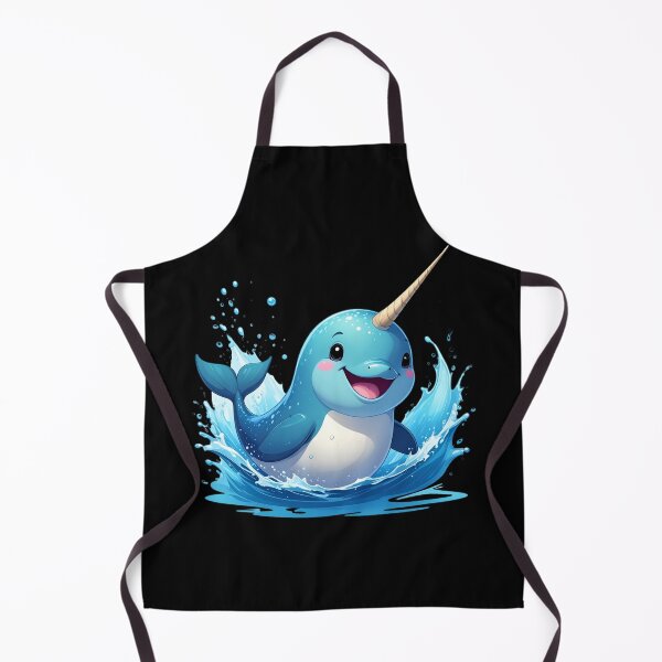 Item preview, Cute Narwhal Splashing in Ocean – Kawaii Happy Narwhal designed and sold by TripleMoonCrafts.