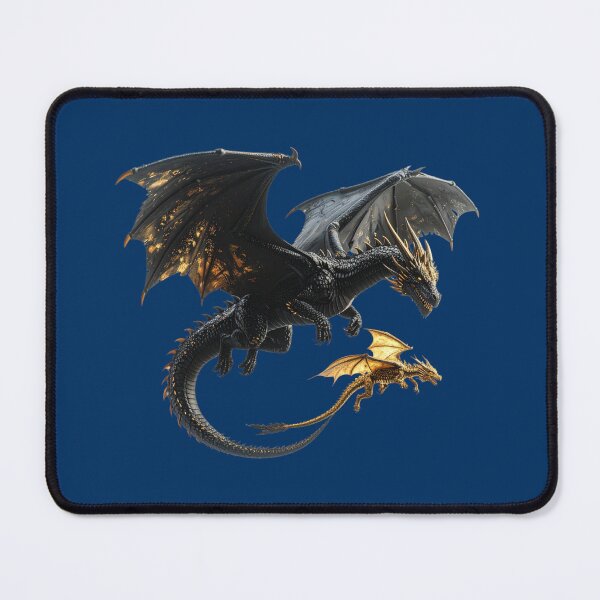 Item preview, Black and Gold Dragon – Epic Fantasy Dragon Art designed and sold by TripleMoonCrafts.