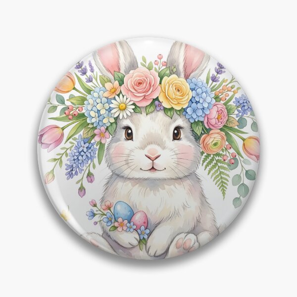Item preview, Easter Floral Bunny designed and sold by Art Wing Prints.