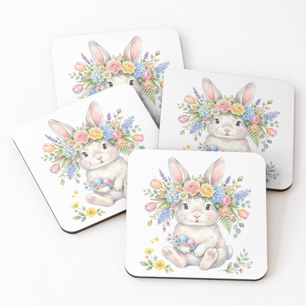 Item preview, Easter Floral Bunny designed and sold by Art Wing Prints.