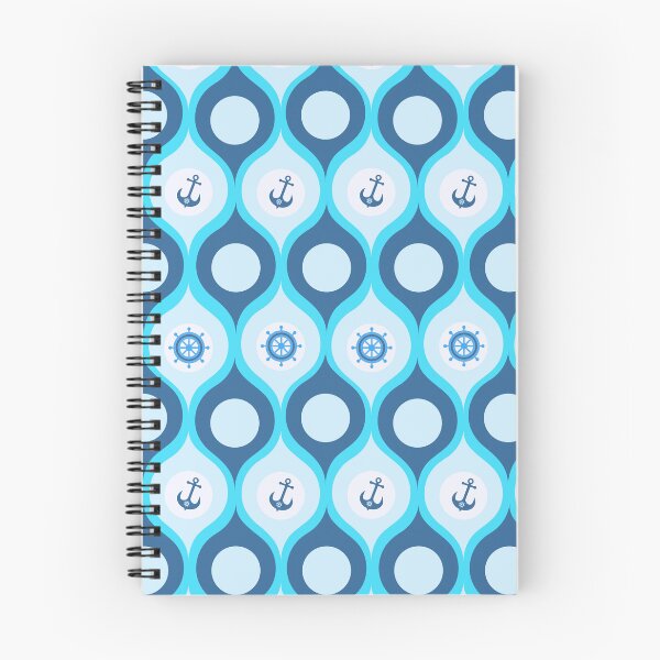 Item preview, Modern Geometric Pattern with Anchors & Wheels NO28 Maritime Drops designed and sold by HueyDesign.