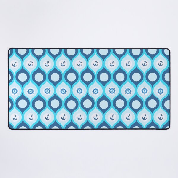 Item preview, Modern Geometric Pattern with Anchors & Wheels NO28 Maritime Drops designed and sold by HueyDesign.