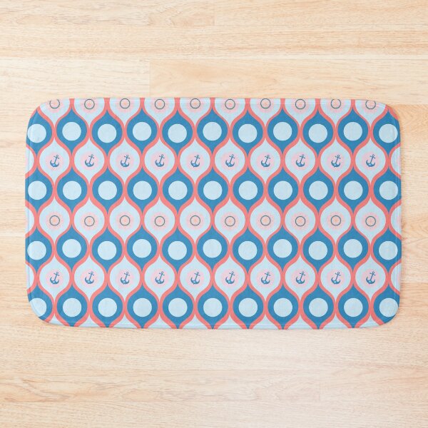Item preview, Modern Geometric Pattern with Anchors & Wheels NO29 Maritime Drops designed and sold by HueyDesign.