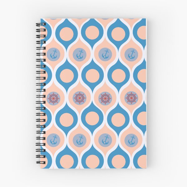 Item preview, Modern Geometric Pattern with Anchors & Wheels NO30 Maritime Drops designed and sold by HueyDesign.
