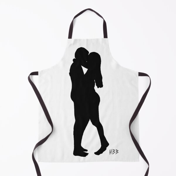Item preview, Silhouette of Couple Kissing, Two People in Love, Black Shape and Outline designed and sold by HBBArtShop.