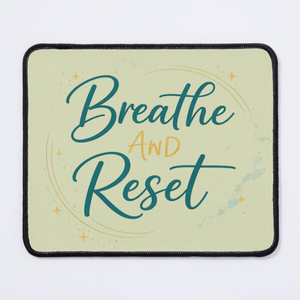 Item preview, Breathe And Reset Typography Design | Minimal Motivational Quote Aesthetic | Mindfulness Calm Positive Quote Art designed and sold by Sanika arts .