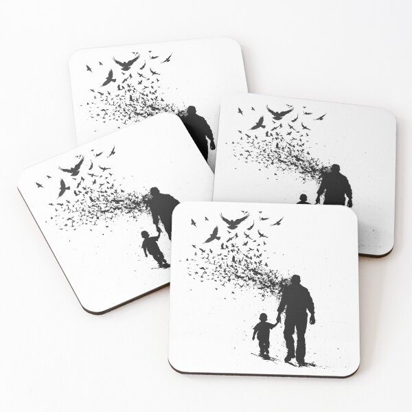 Item preview, Parent and Child Bird Silhouette Black and White Emotional Family Illustration designed and sold by inkoutninja.