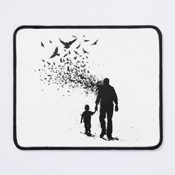 Item preview, Parent and Child Bird Silhouette Black and White Emotional Family Illustration designed and sold by inkoutninja.