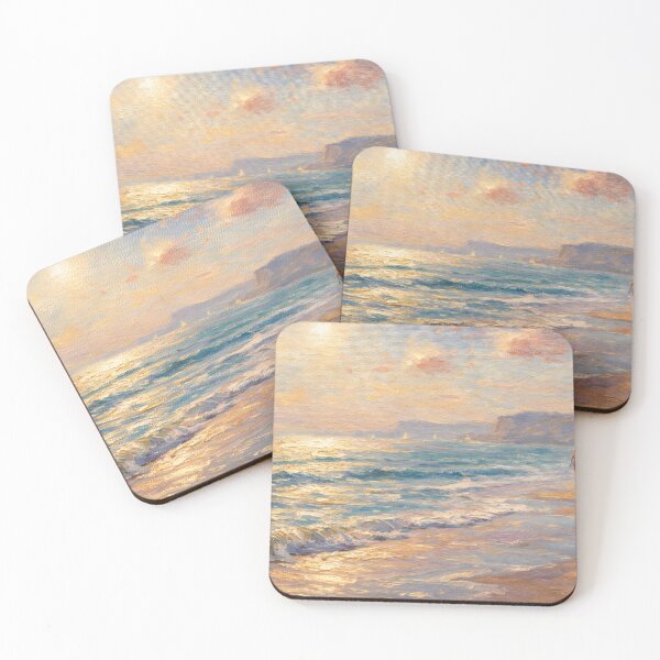 Item preview, Summer Impressionist Beach - Monet Inspired Oil Painting designed and sold by TV4KART.