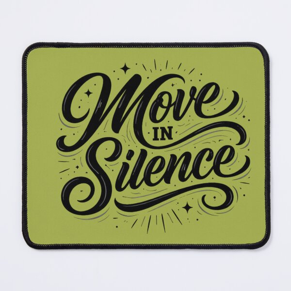 Item preview, Move In Silence Typography Design – Motivational Quote Script Aesthetic Minimalist Black White Inspirational Streetwear Graphic designed and sold by Sanika arts .