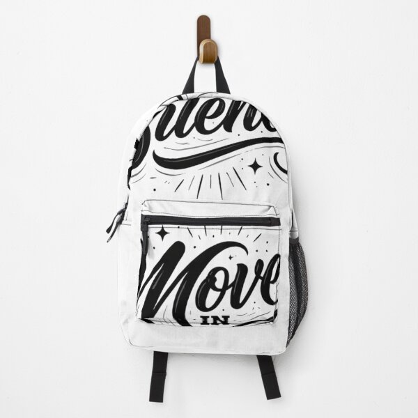 Item preview, Move In Silence Typography Design – Motivational Quote Script Aesthetic Minimalist Black White Inspirational Streetwear Graphic designed and sold by Sanika arts .