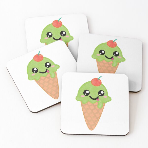 Item preview, Kawaii Ice Cream Cone with Cherry  designed and sold by ConysArt.