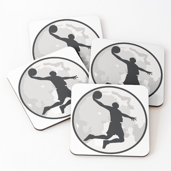 Item preview, Moon and Basketball Player Dunk Night Silhouette Design designed and sold by Jaudaux Designs.